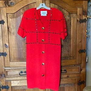 Steve Frabrikant/ Saks Fifth Avenue BEAUTIFUL Embellished Red Column Dress